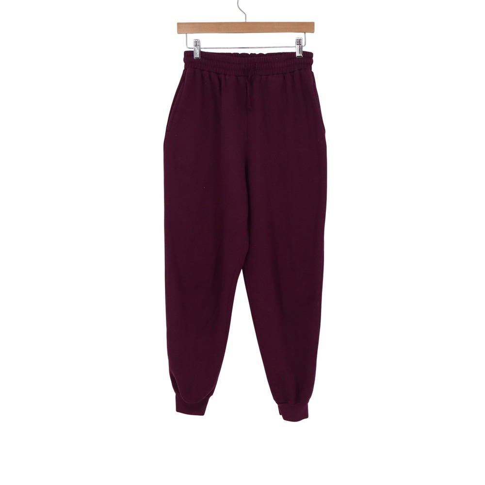 Interim Vintage Burgundy Maroon High Waisted Fleece Sweatpants Joggers M